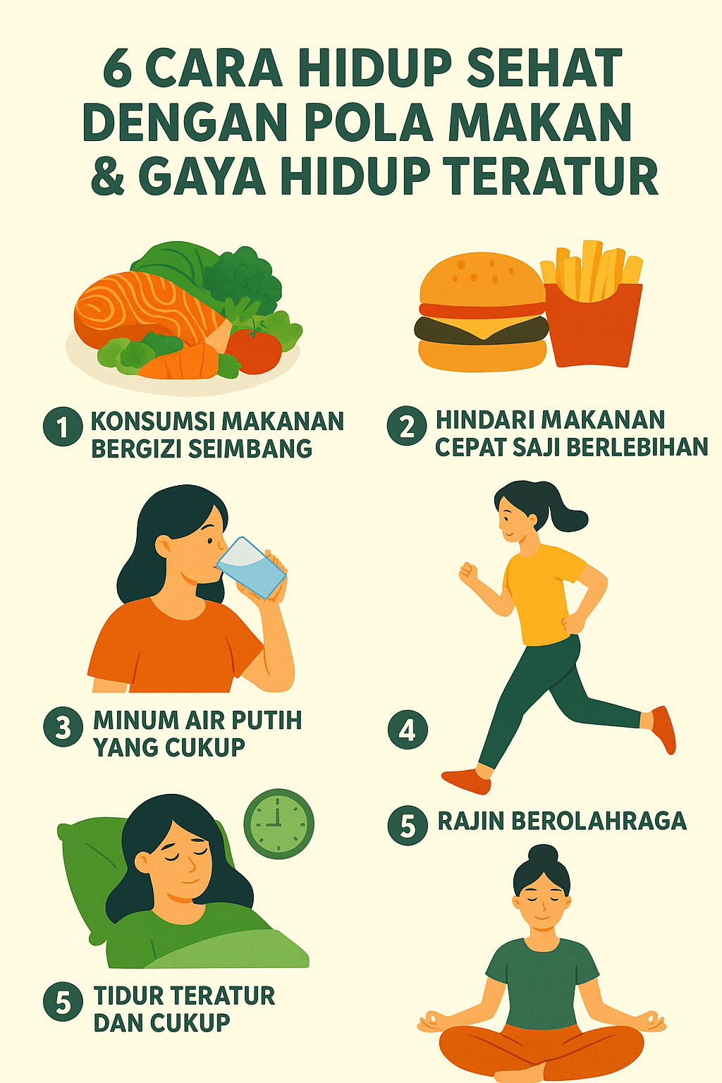 6 Cara Hidup Sehat dengan Pola Makan & Gaya Hidup Teratur